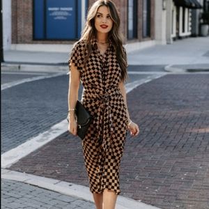 Vici Checkered Shirt Dress